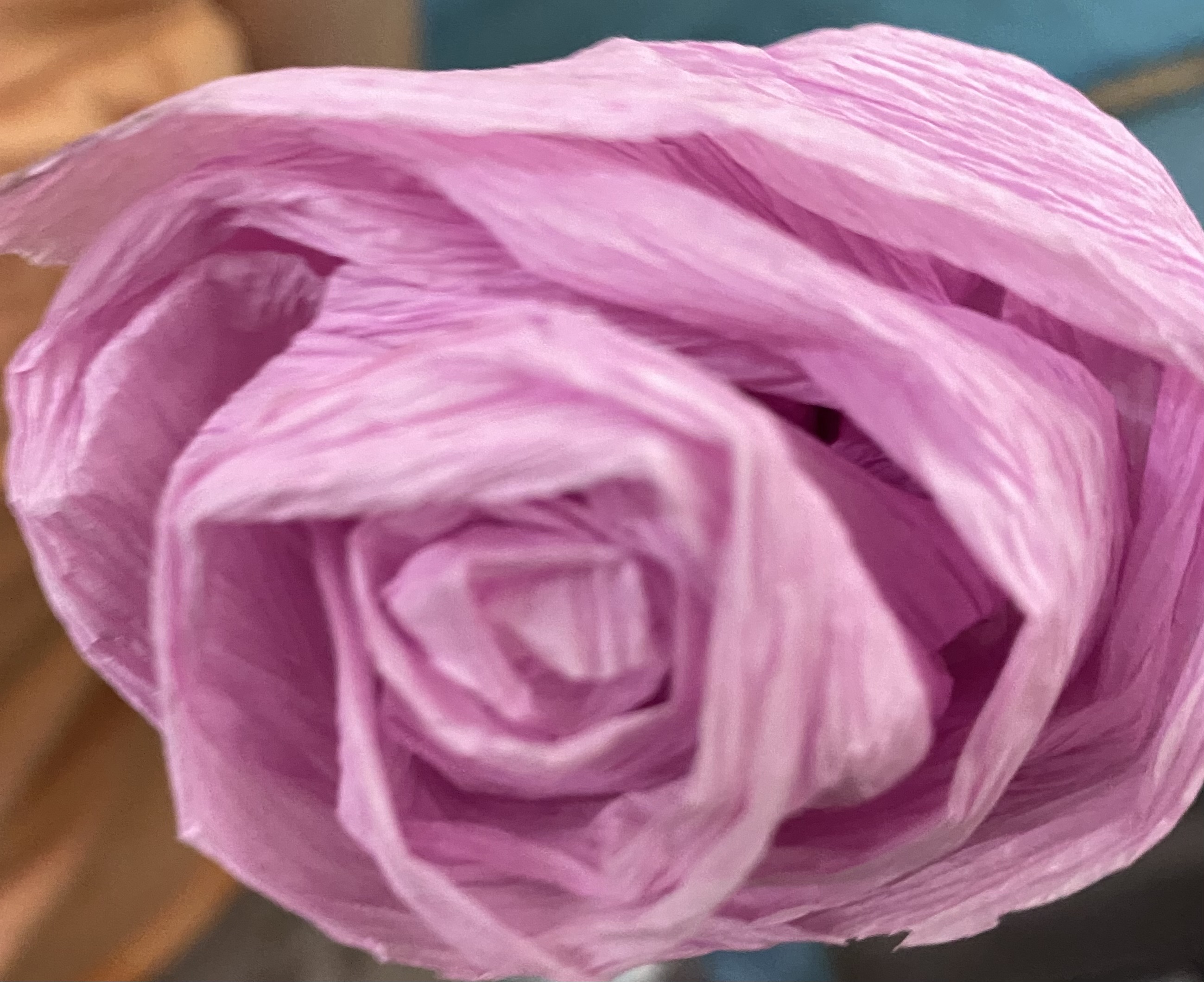 flower made of pink tissue